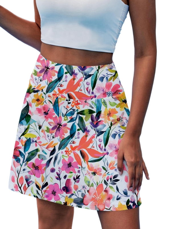 Weardear 18 inch High Waisted Skirts for Women Pleated Athletic Skorts with 4 Pockets Inner Drawstring Golf Skirts for Tennis Workout