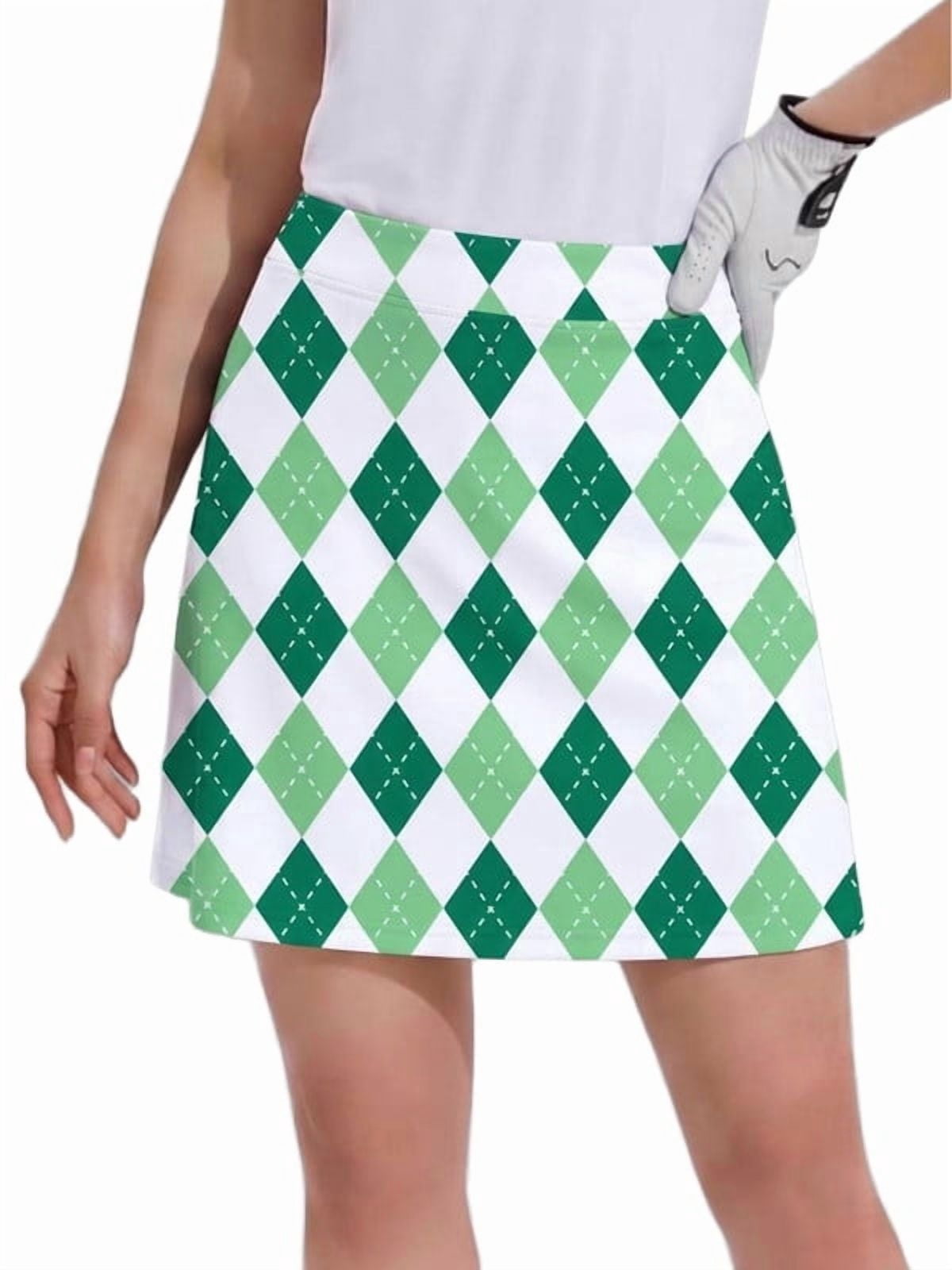 Weardear Womens Golf Skirts with Shorts High Waisted A-Line Comfortable Athletic Skirts with Pockets Workout
