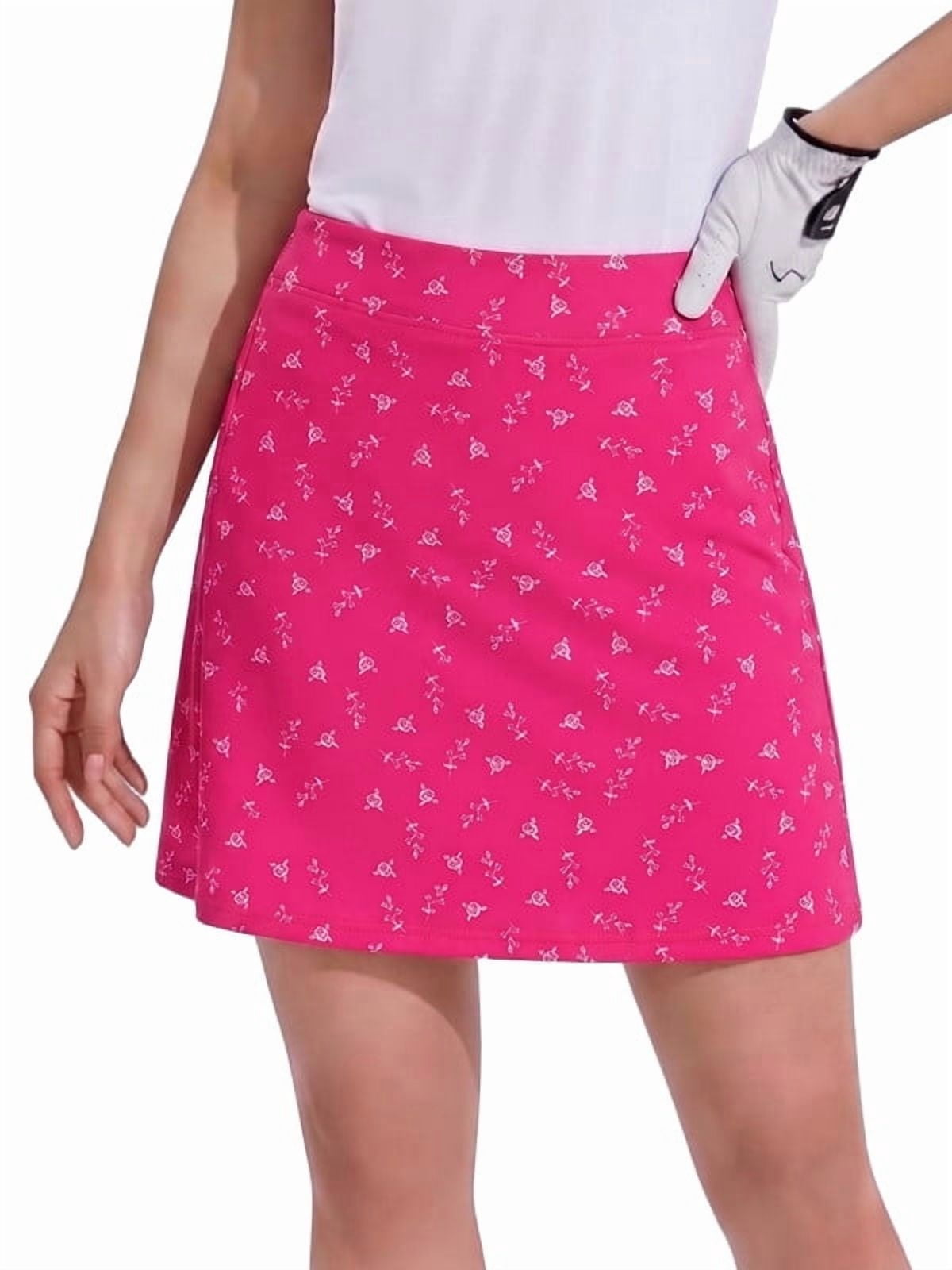 Weardear Womens Golf Skirts with Shorts High Waisted A-Line Comfortable Athletic Skirts with Pockets Workout