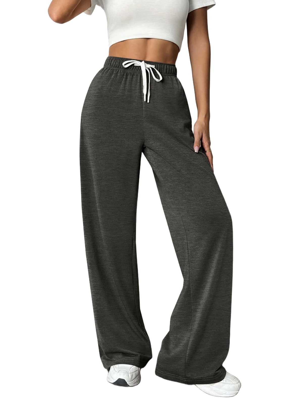 Weardear Wide Leg Pants for Women High Waisted Drawstring Baggy Sweatpants with Pockets Athletic Lounge Pants