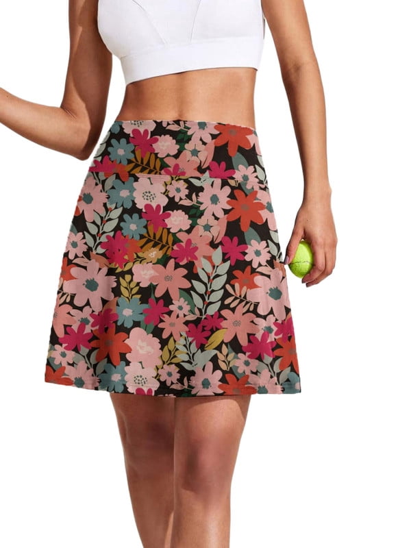 Weardear 18 inch High Waisted Skirts for Women Pleated Athletic Skorts with 4 Pockets Inner Drawstring Golf Skirts for Tennis Workout