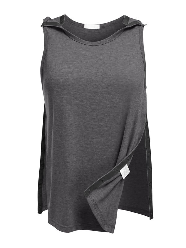 Weardear Post Shoulder Surgery Tank Tops for Women Sleeveless Tear Away Chemo Port Access Shirts with Snap Button