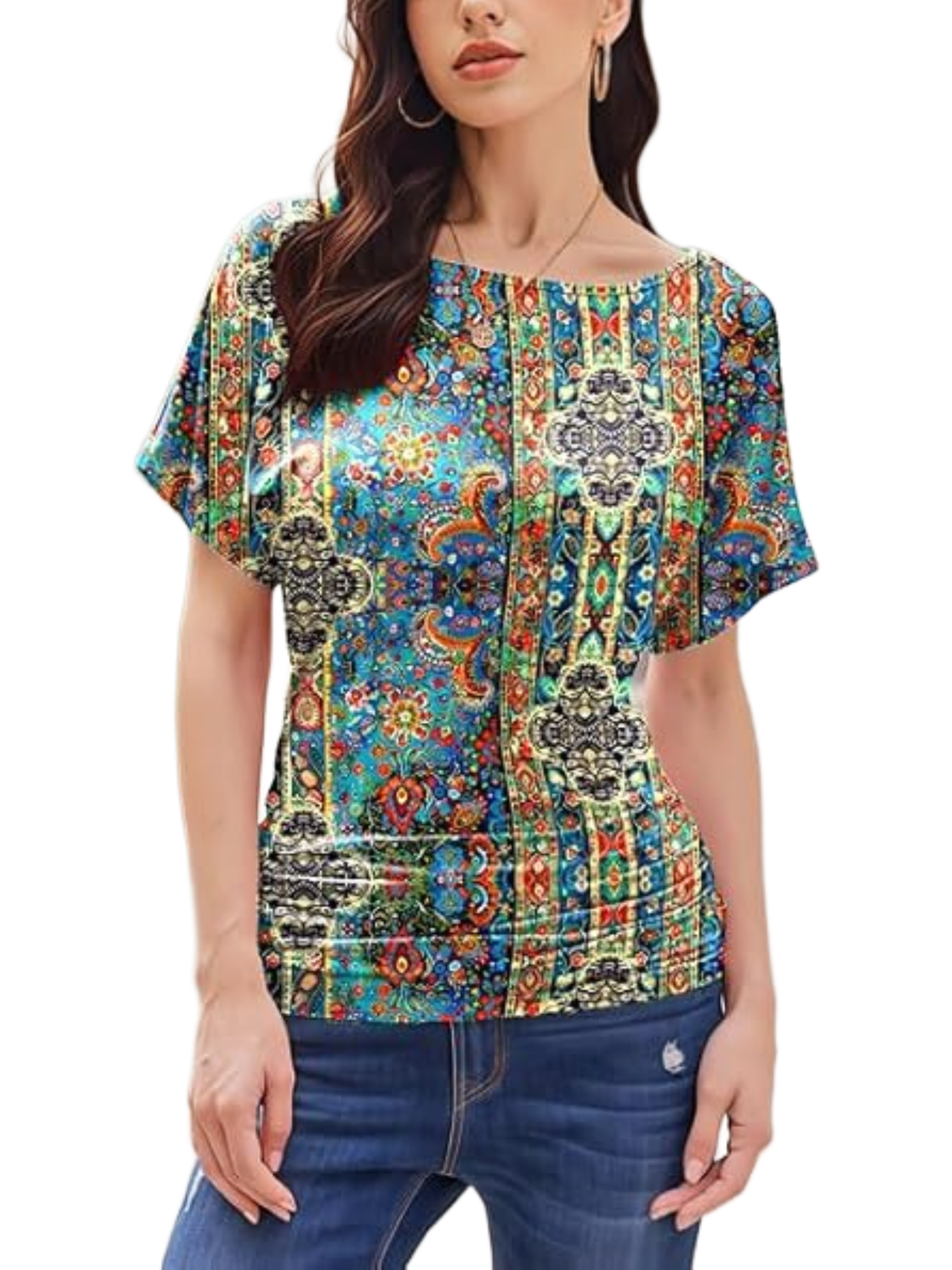 Weardear Womens Ruched Tops Dolman Short Sleeve Shirts Casual T Shirts Boat Neck Summer Off Shoulder Batwing Tops