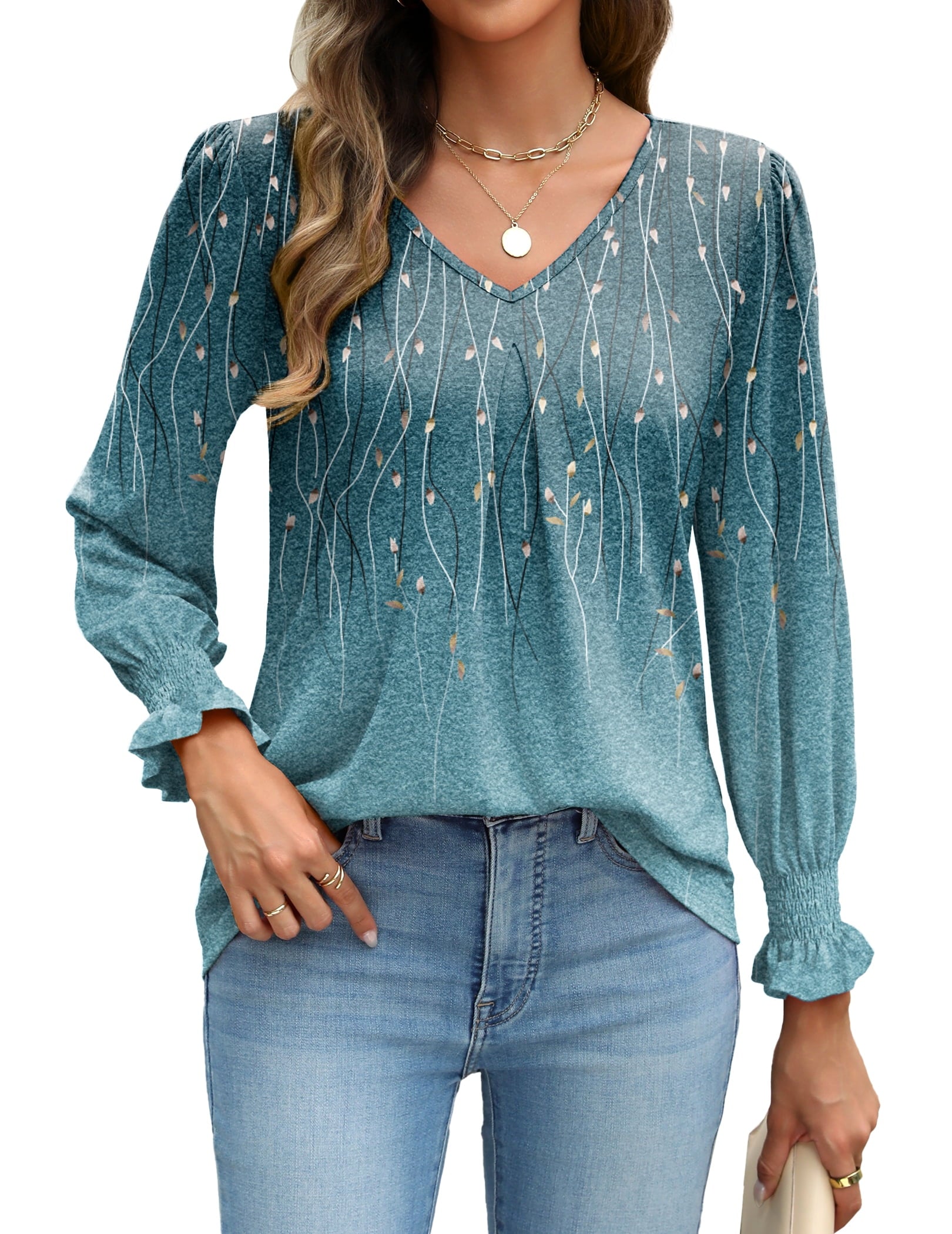 Blouse Smocked,Tunic Shirts