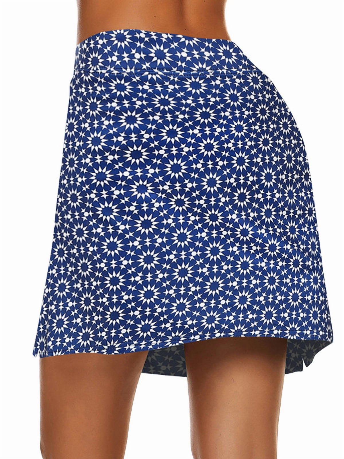 Weardear Active Performance Skort Elastic Closure Casual Side Slit Tennis Golf Skirt Bulit in Shorts