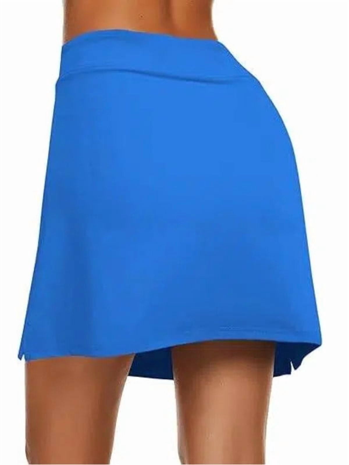 Weardear Active Performance Skort Elastic Closure Casual Side Slit Tennis Golf Skirt Bulit in Shorts