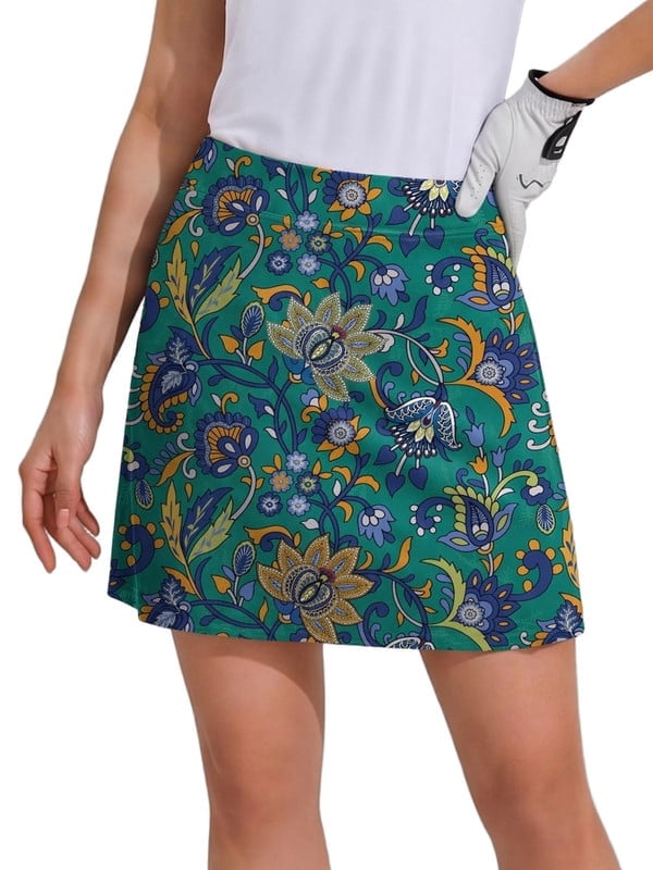 Weardear Womens Golf Skirts with Shorts High Waisted A-Line Comfortable Athletic Skirts with Pockets Workout