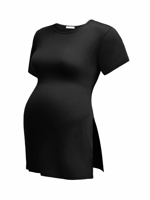 Weardear Maternity Shirts Side Split Tops Short Sleeve Crew Neck Tops(1 pack )